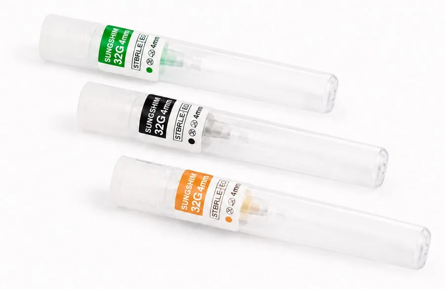 Sungshim Nano Needle 32G x 4mm units in clear protective tubes