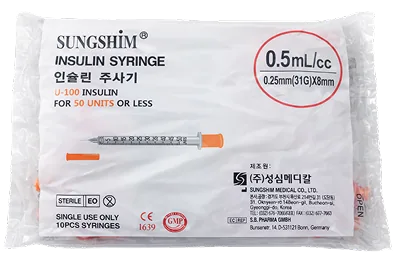 Sungshim insulin syringe polybag pack